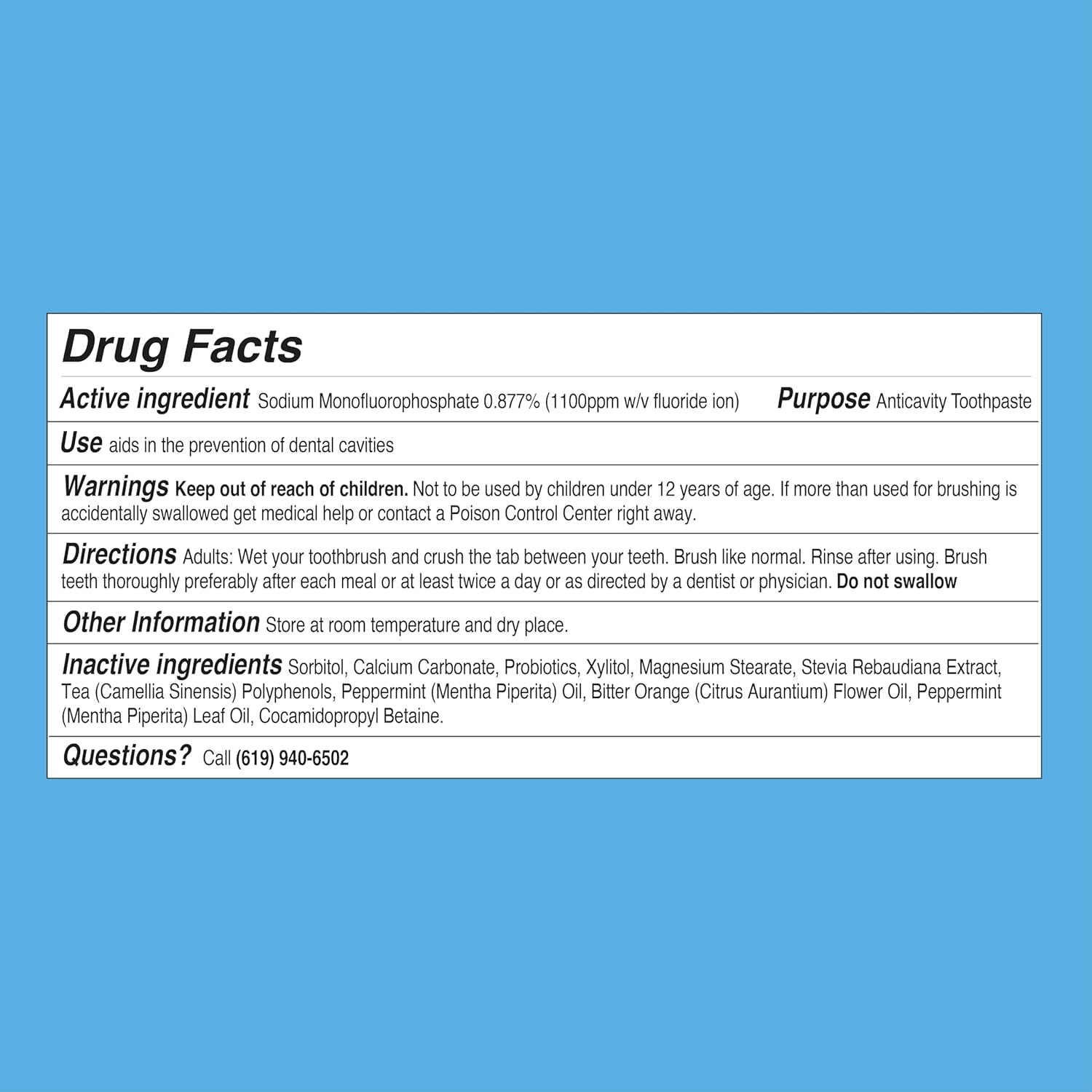 The Humble Co Chewable Toothpaste Tablets with Fluoride, Mint - Bite, Chew, Brush - Zero Water & Plastic Free Toothpaste Tabs - Travel-Friendly & Waste-Free Dental Oral Care Hygiene - 180 Count