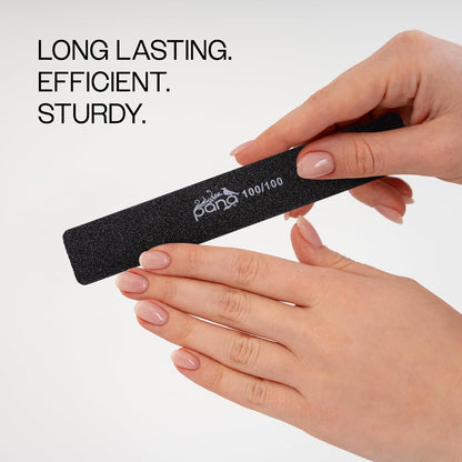 10Pcs -  Jumbo Double-Sided Emery Nail File for Manicure, Pedicure, Natural, and Acrylic Nails - Black (Grit 80/80)