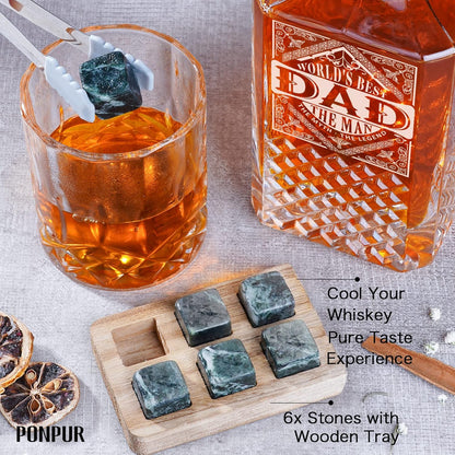 Gifts for Men Dad Father'S Day, Whiskey Decanter Set with 2 Glasses, Unique Cool Dad Birthday Gift from Daughter Son, Best Christmas Retirement Present for Man Father